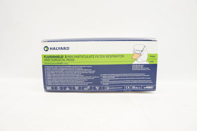 Halyard 46867 Fluidshield 3 N95 Particulate Filter Respirator Small - Box of 35